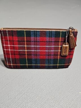 Coach VTG Pristine Coach Tartan Plaid Wool Clutch/Pouch NWOT